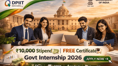 Govt of India DPIIT Internship Scheme 2026: Paid Internship with ₹10